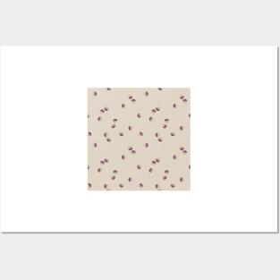 Scattered Dots Minimalist Geometric Pattern - Muted Beige Mauve Posters and Art